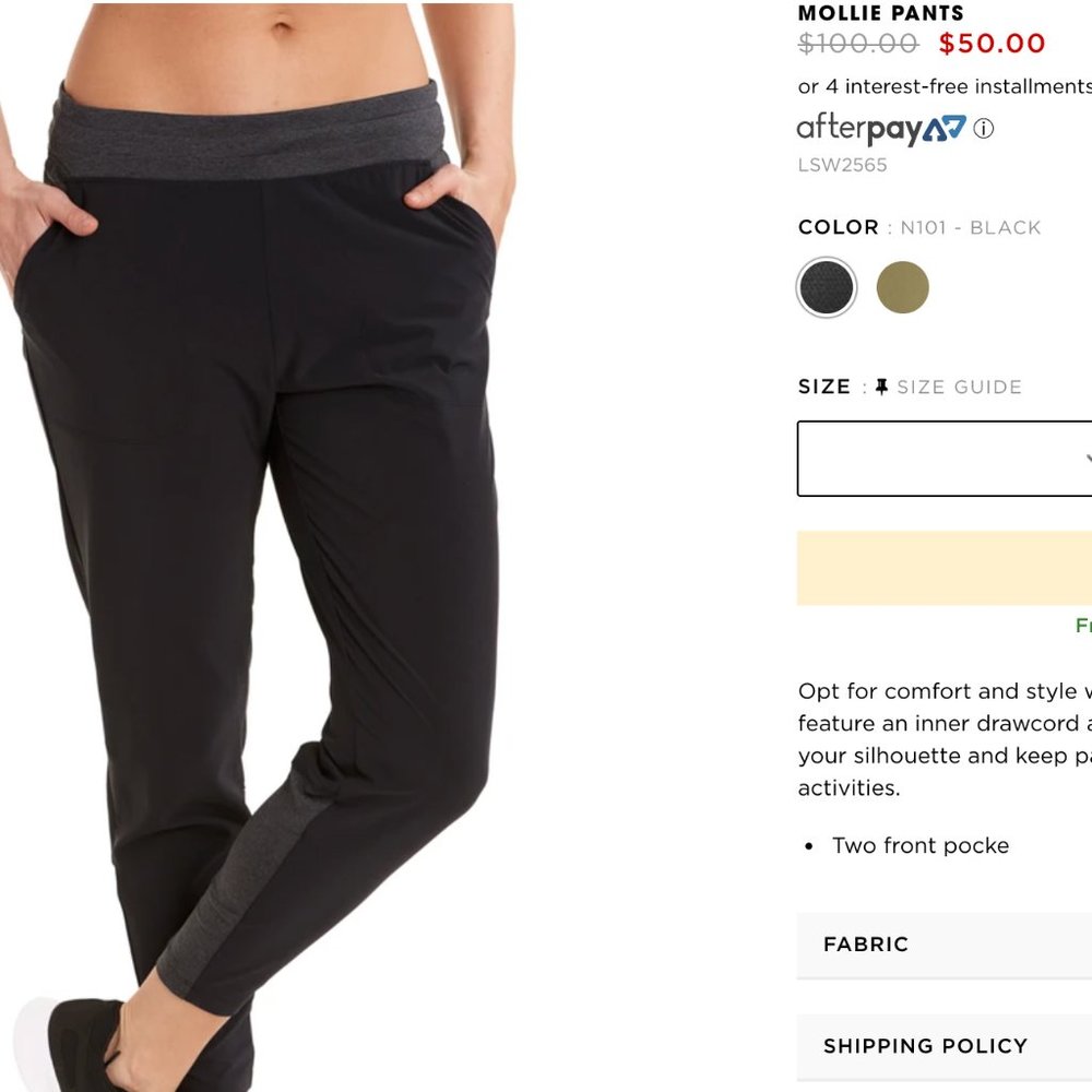 Lolë Mollie Pant Size Medium